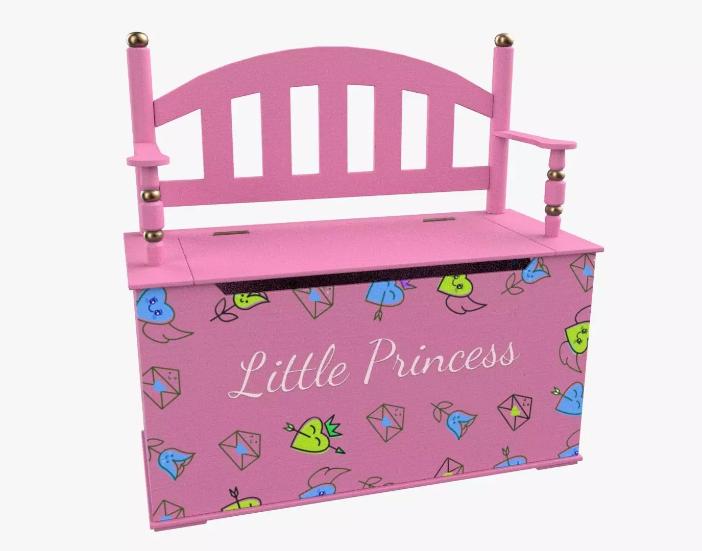 Kid Toy Box Child Throne Sticker Pink 3D model_0