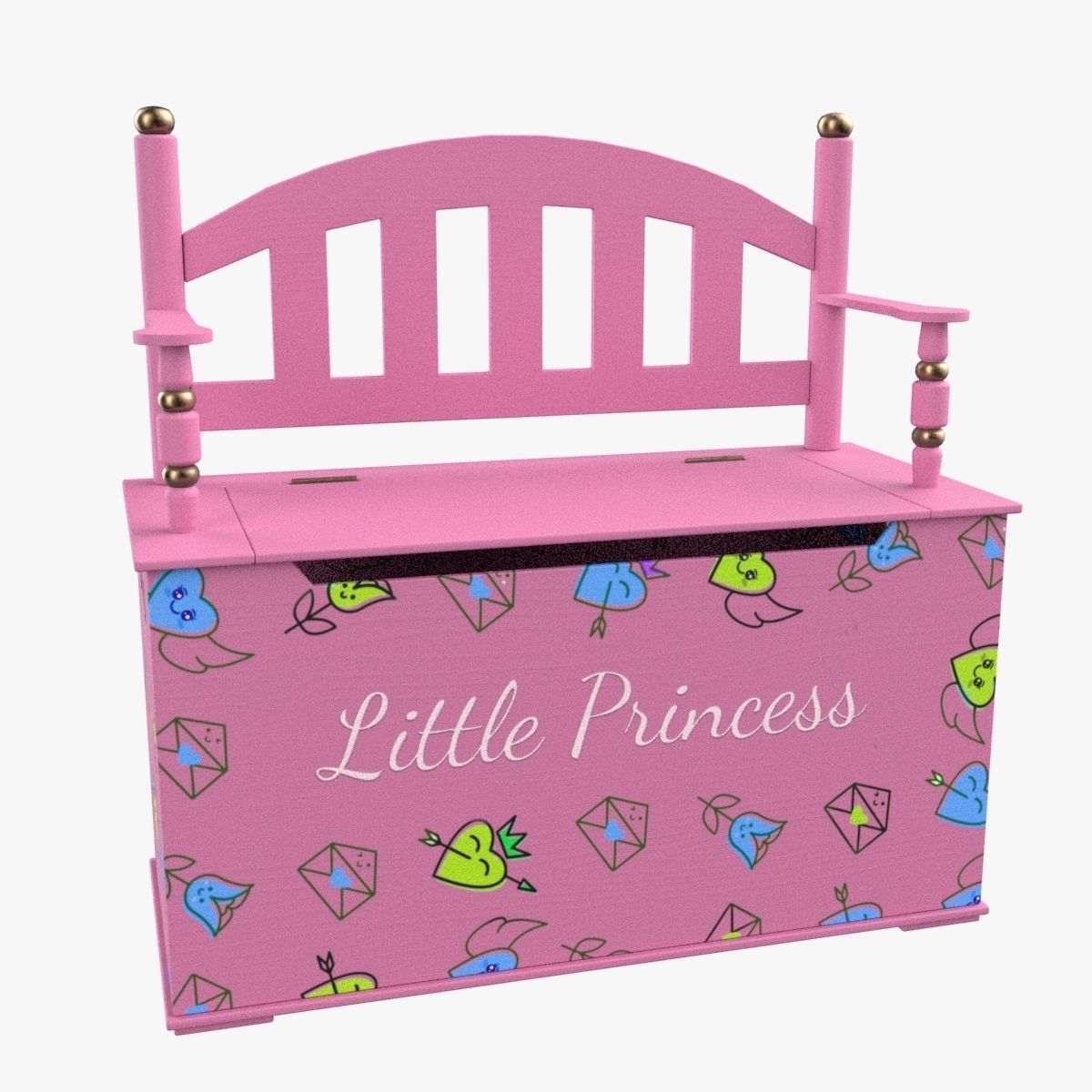 Kid Toy Box Child Throne Sticker Pink 3D model_22