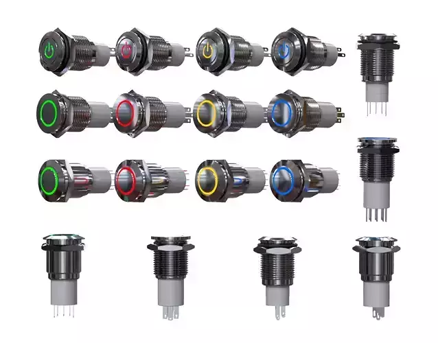 push-button indicator lamp 3D model