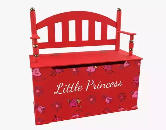 Kid Toy Box Child Throne Sticker Red