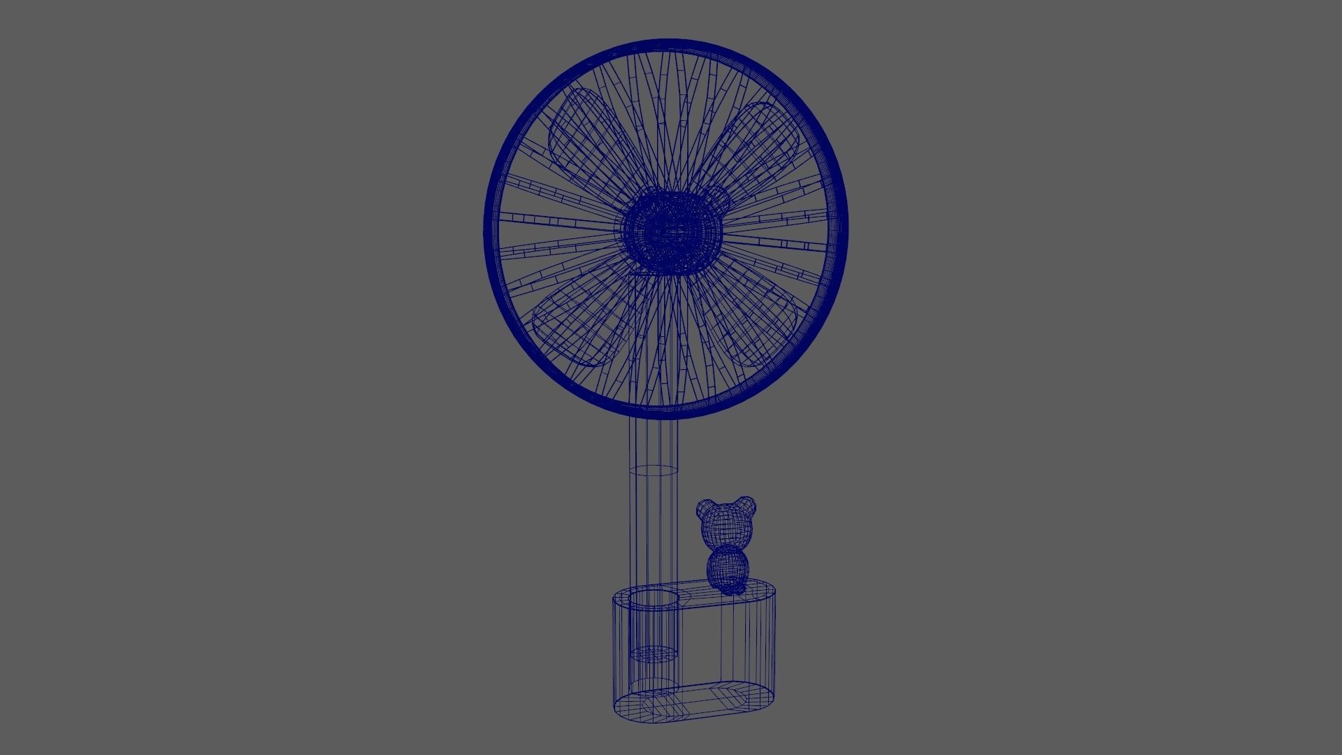 Electric Fan Child Toy Fan Bear Fan Pink 3D model_13