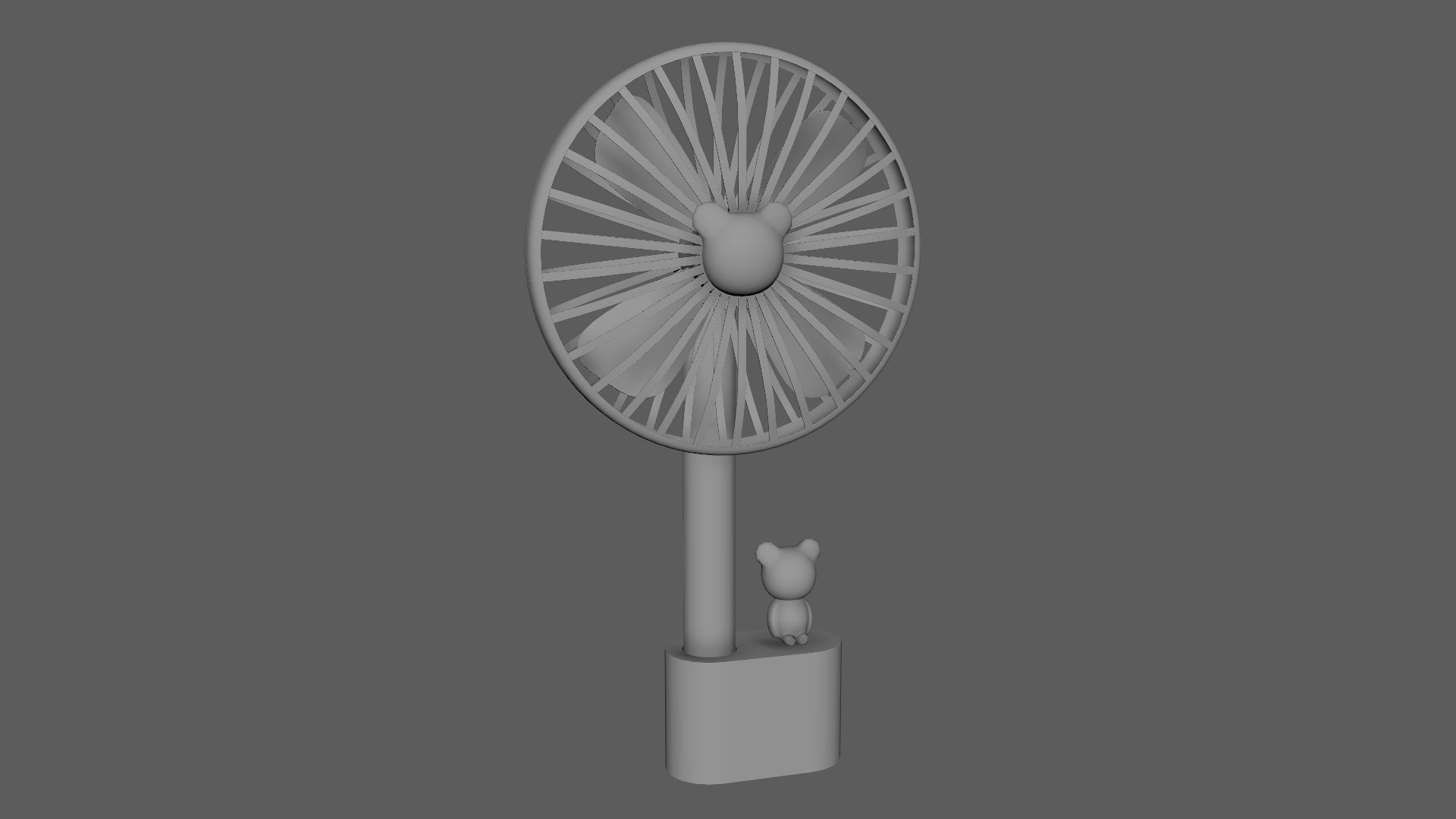 Electric Fan Child Toy Fan Bear Fan Pink 3D model_5