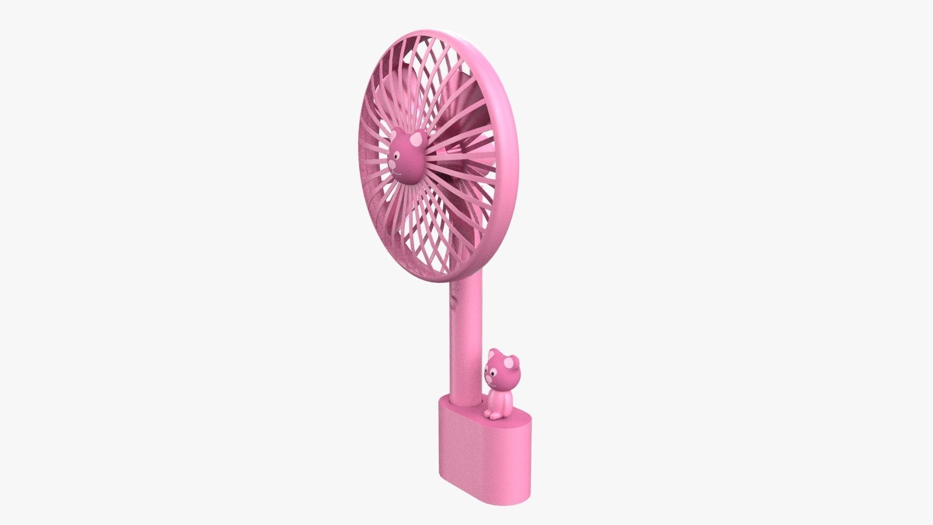 Electric Fan Child Toy Fan Bear Fan Pink 3D model_2