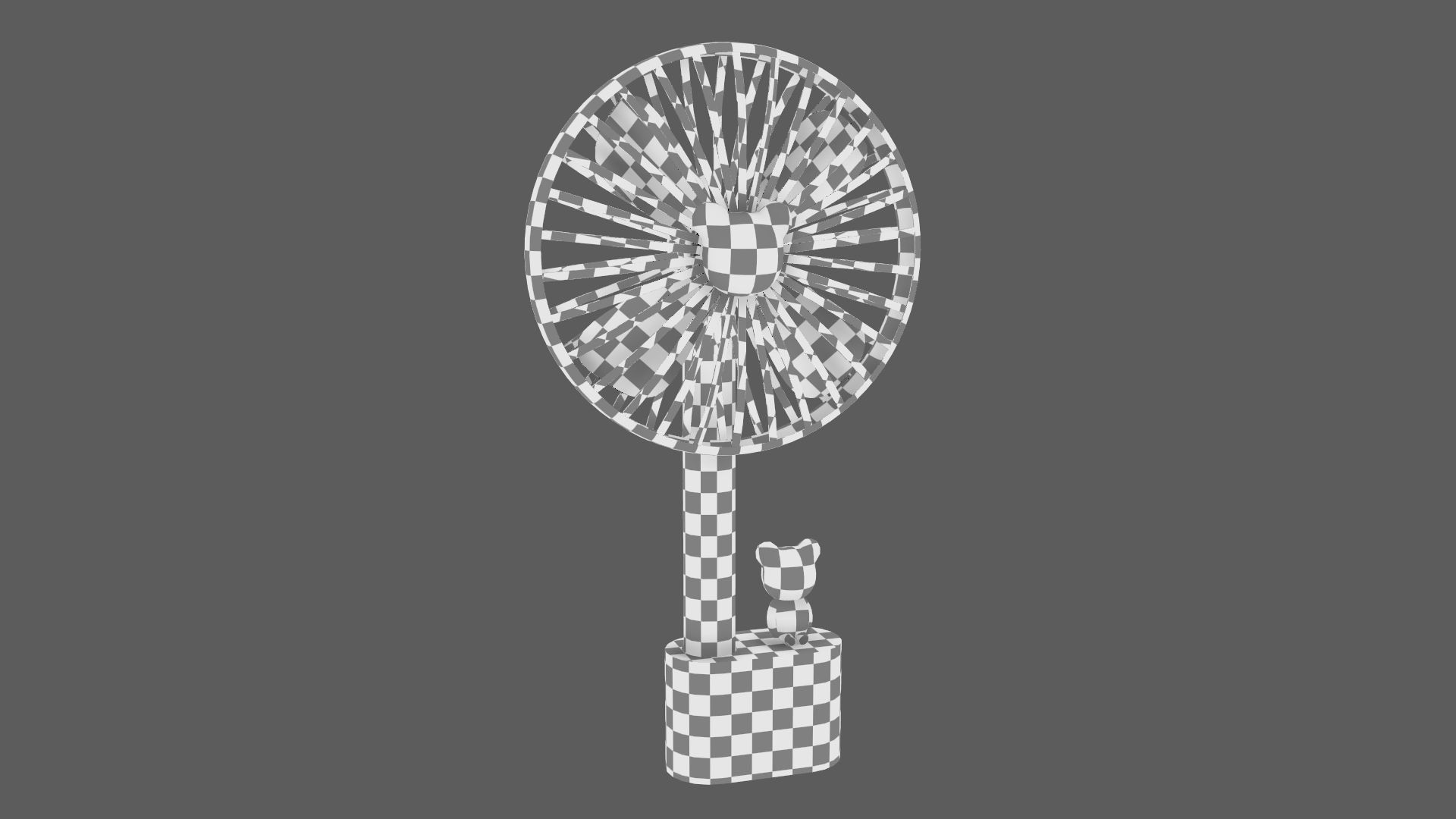 Electric Fan Child Toy Fan Bear Fan Pink 3D model_17