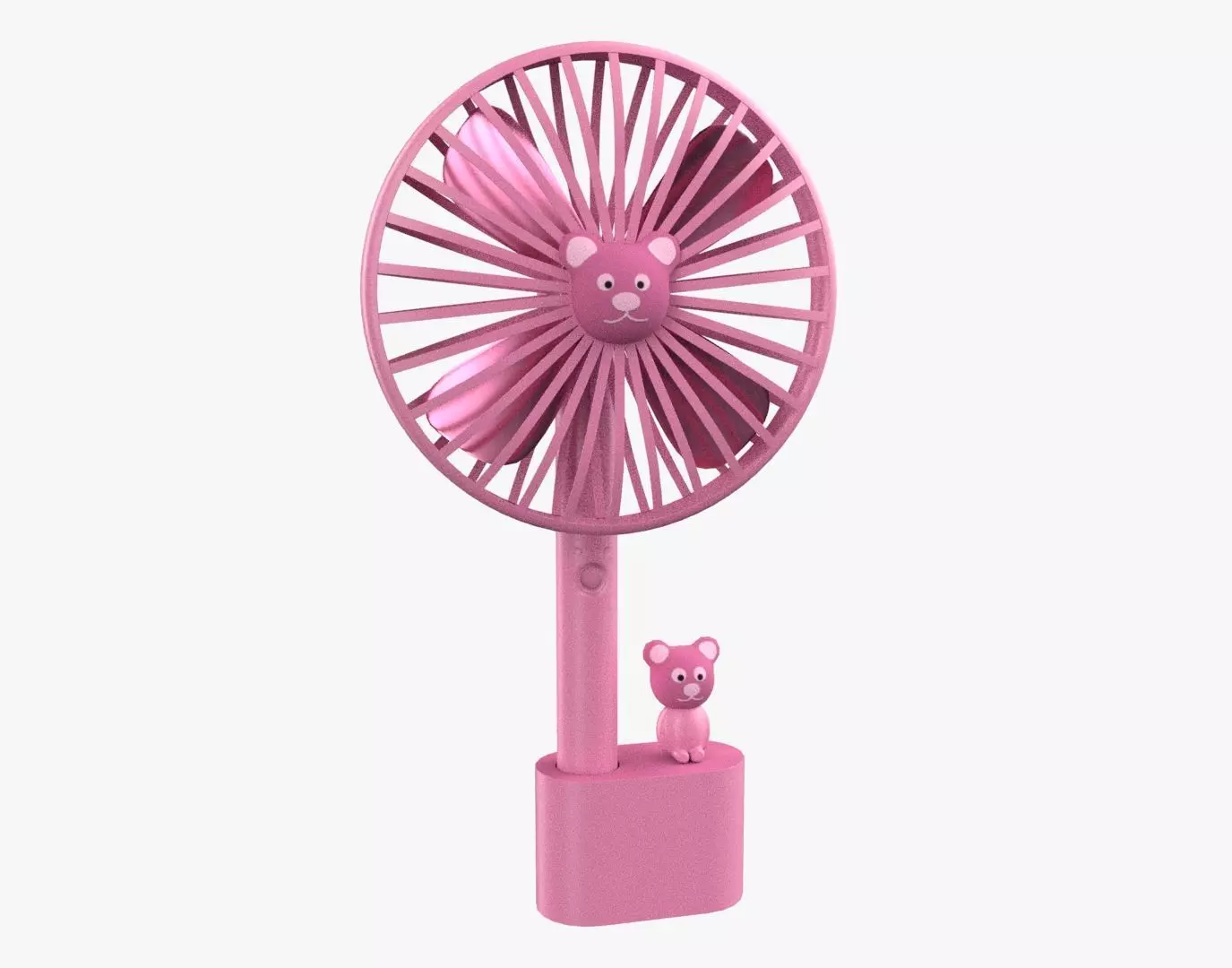 Electric Fan Child Toy Fan Bear Fan Pink 3D model_0