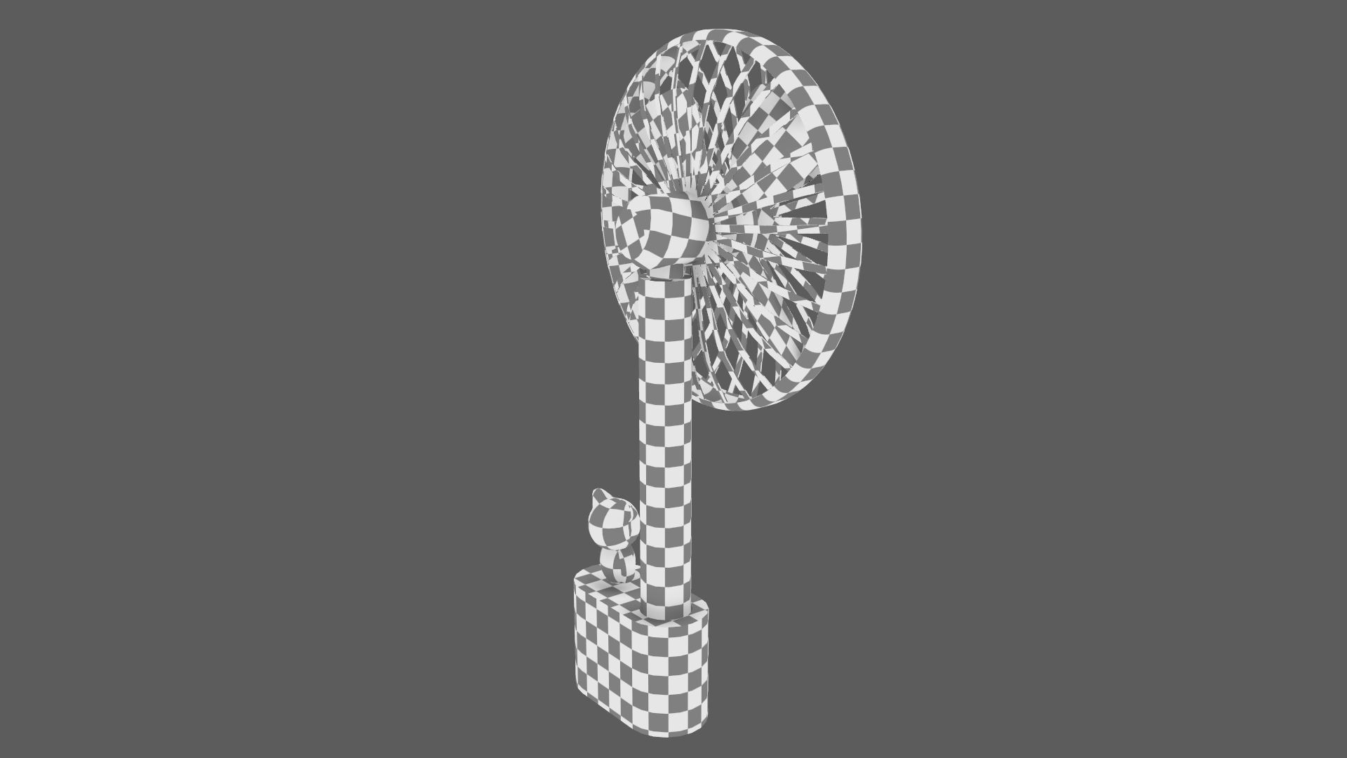 Electric Fan Child Toy Fan Bear Fan Pink 3D model_20