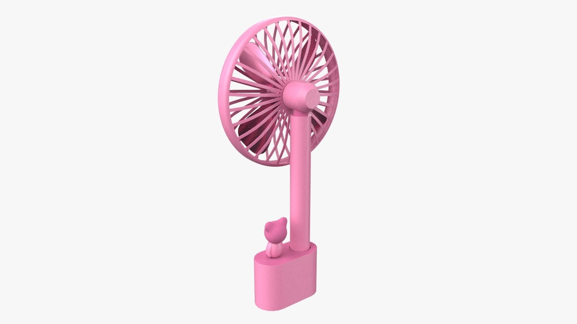 Electric Fan Child Toy Fan Bear Fan Pink 3D model_3