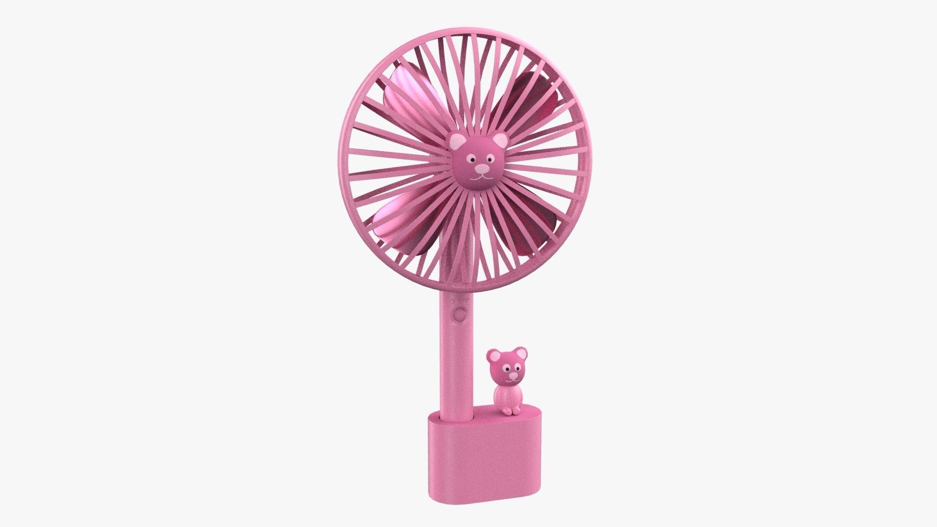Electric Fan Child Toy Fan Bear Fan Pink 3D model_1