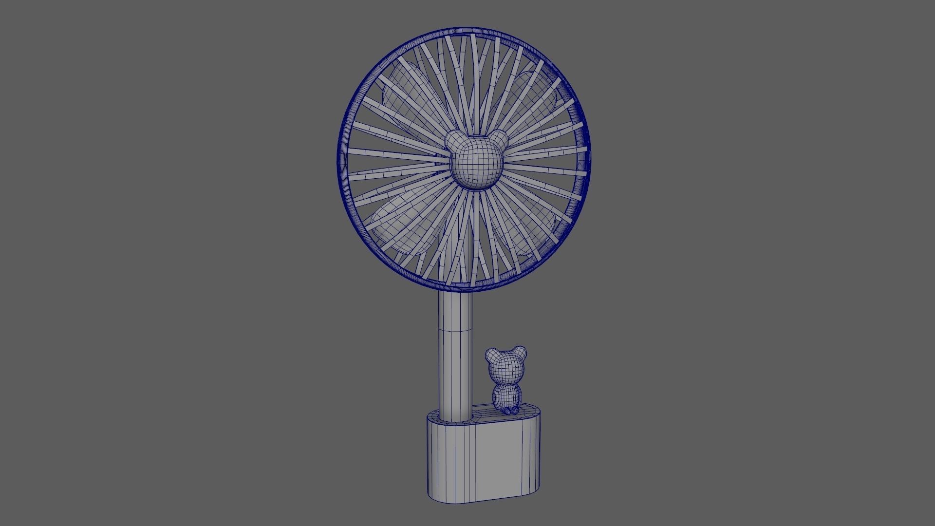 Electric Fan Child Toy Fan Bear Fan Pink 3D model_9