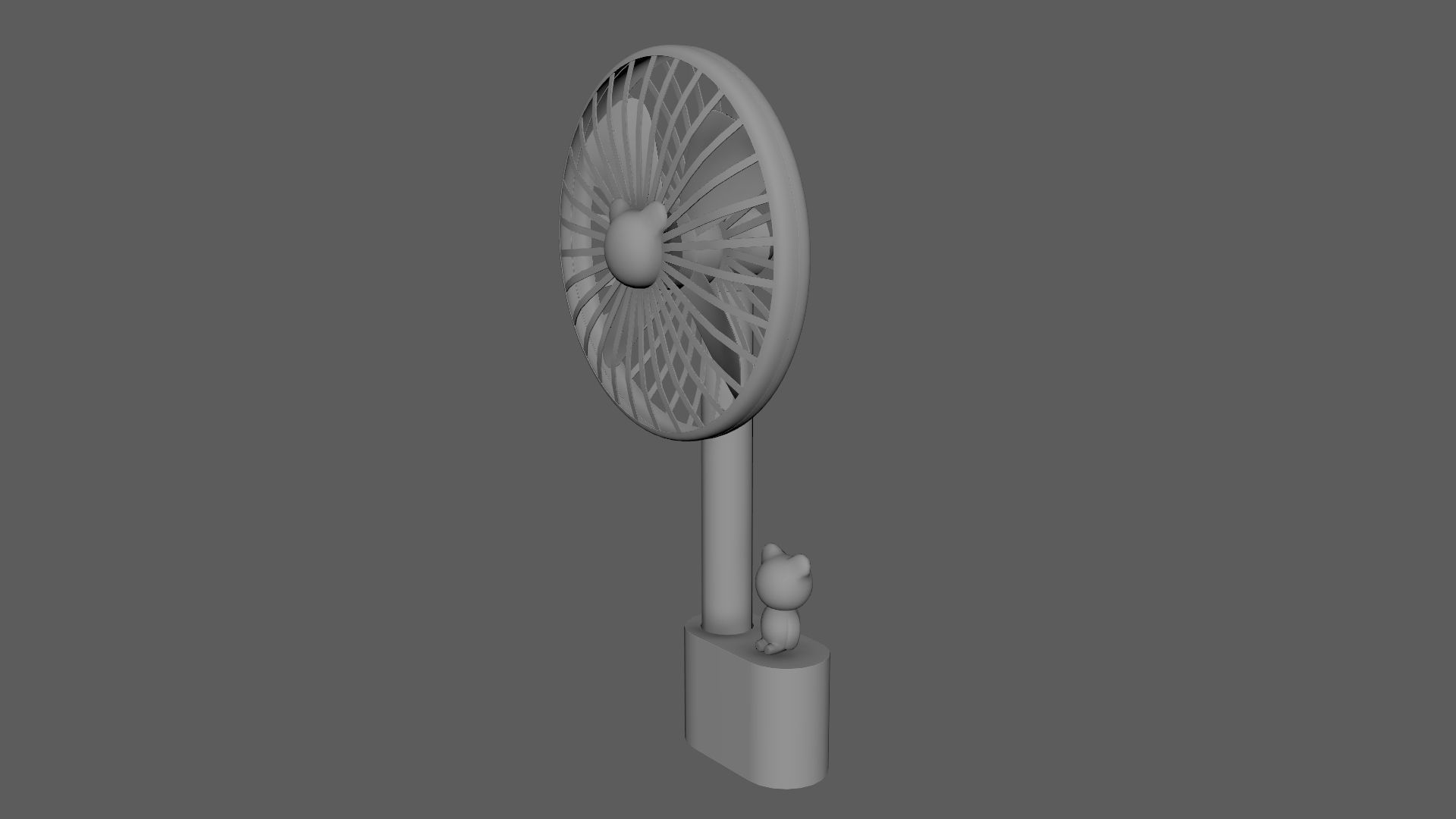 Electric Fan Child Toy Fan Bear Fan Pink 3D model_6