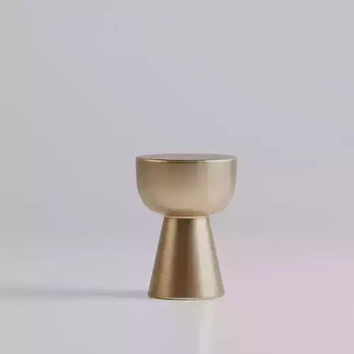 Satin gold metal side table