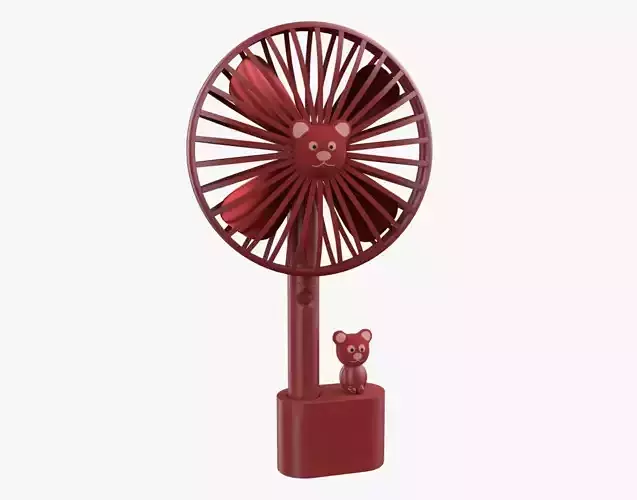 Electric Fan Child Toy Fan Bear Fan Red