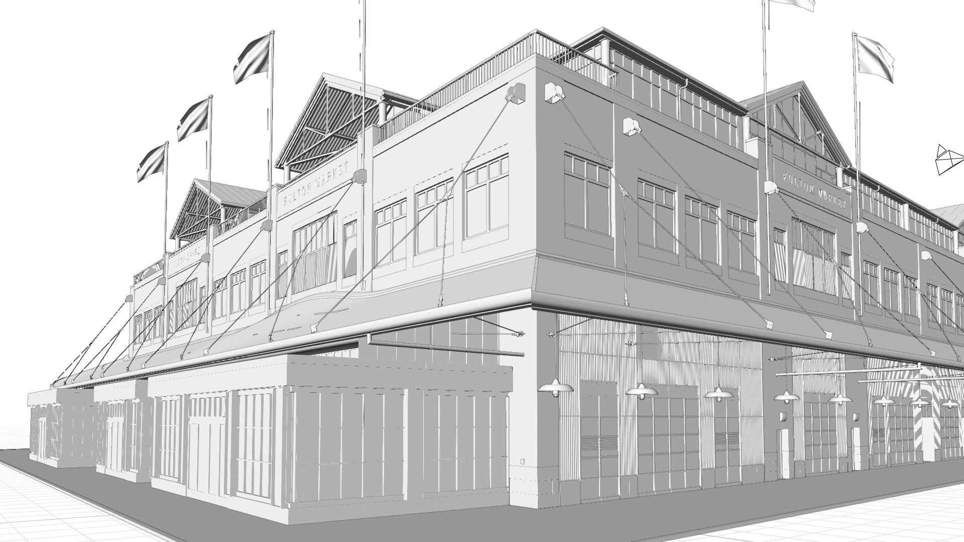 Fulton Market NYC building 3D model_6