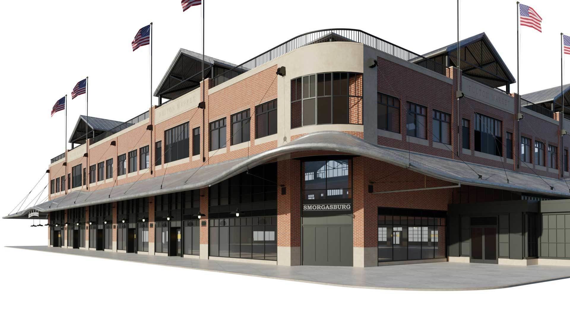 Fulton Market NYC building 3D model_3