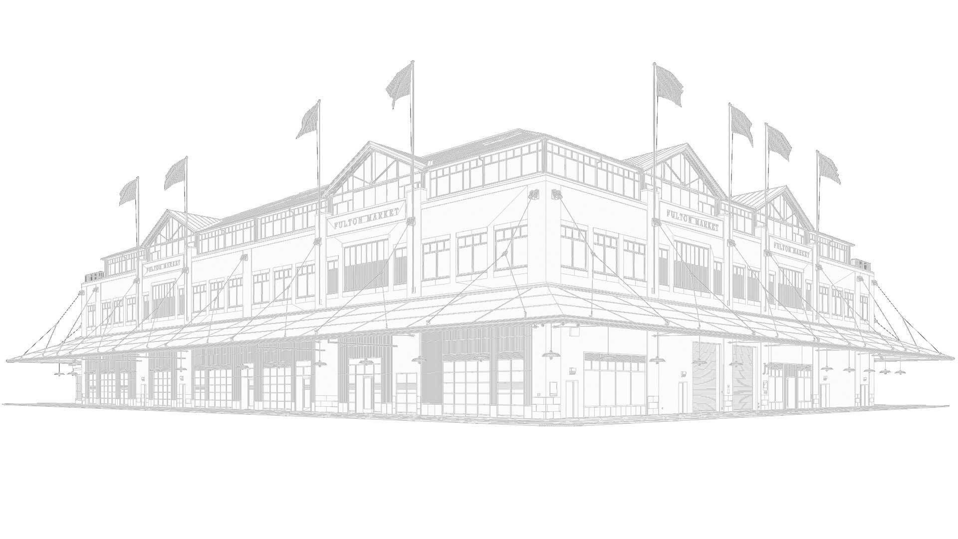 Fulton Market NYC building 3D model_2