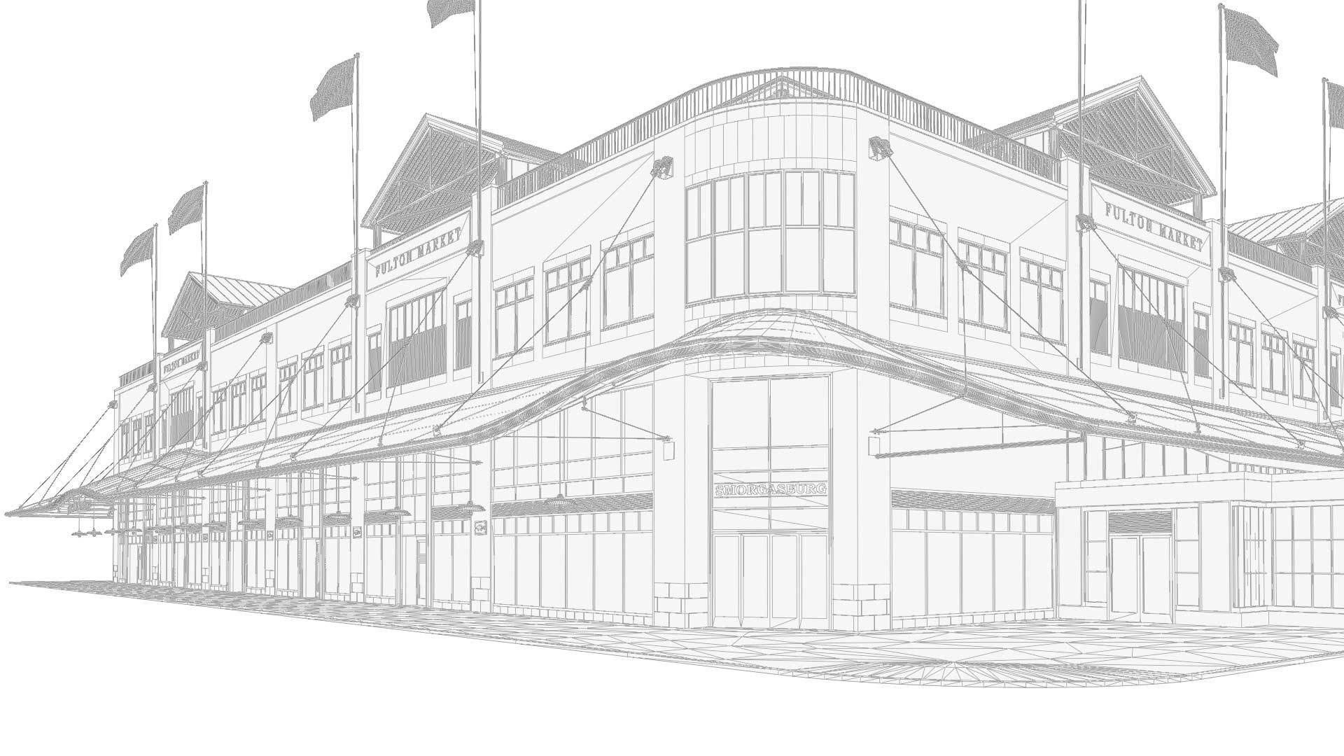 Fulton Market NYC building 3D model_4