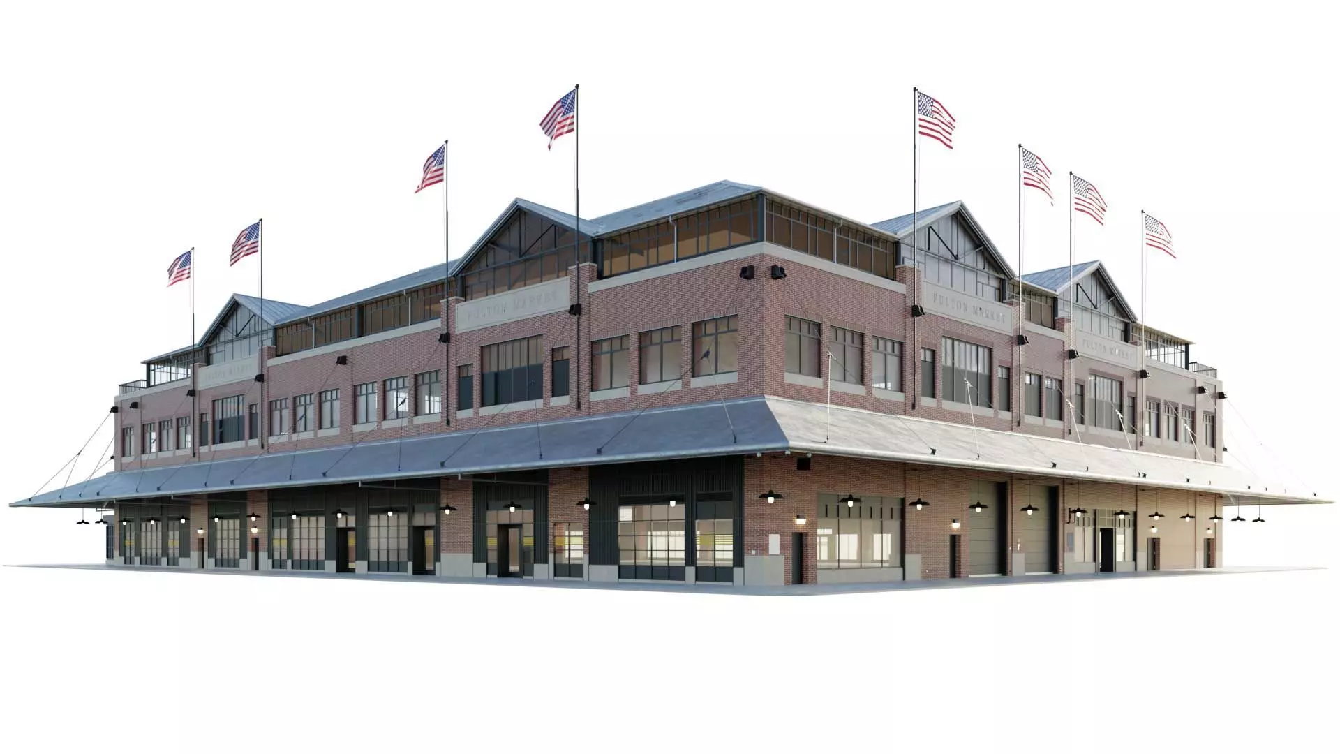 Fulton Market NYC building 3D model_0