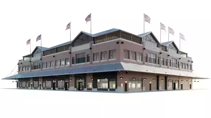 Fulton Market NYC building 3D model