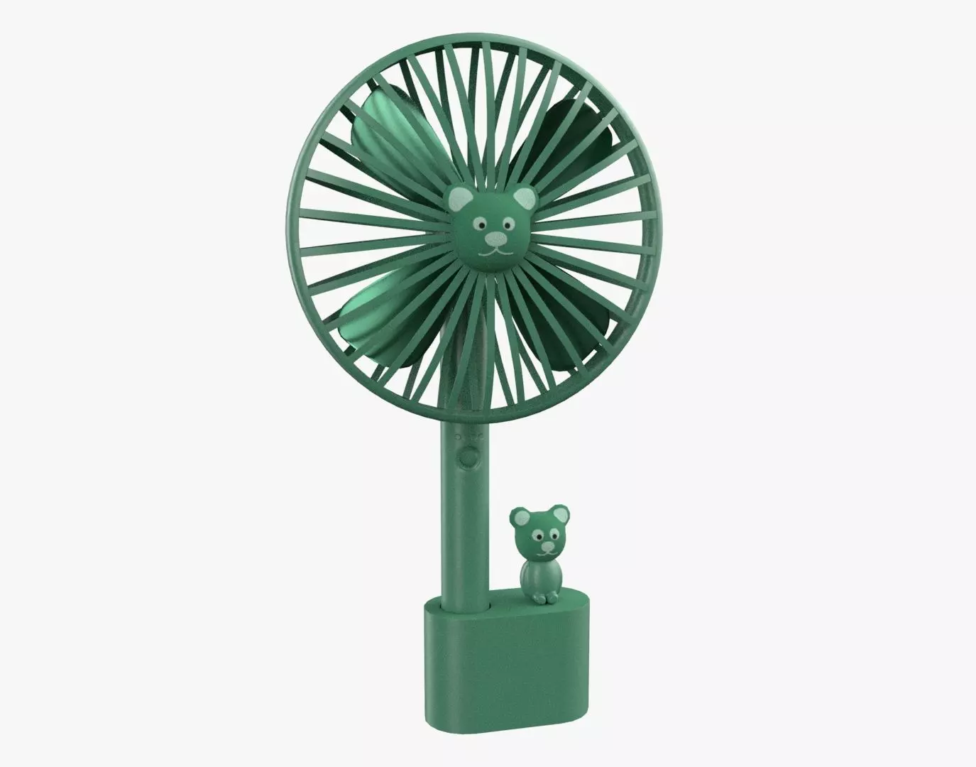 Electric Fan Child Toy Fan Bear Fan Turquoise 3D model