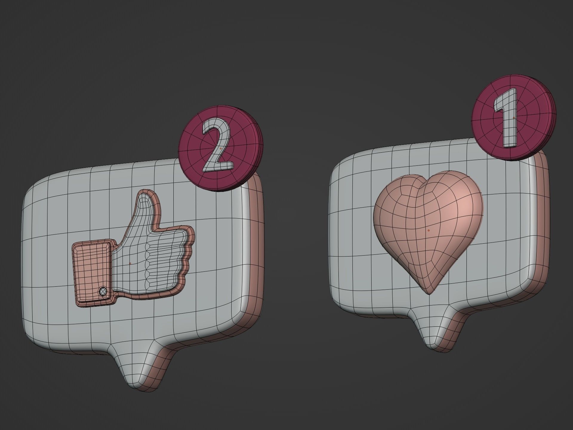 Cartoon Icons Pack Low-poly 3D model_9