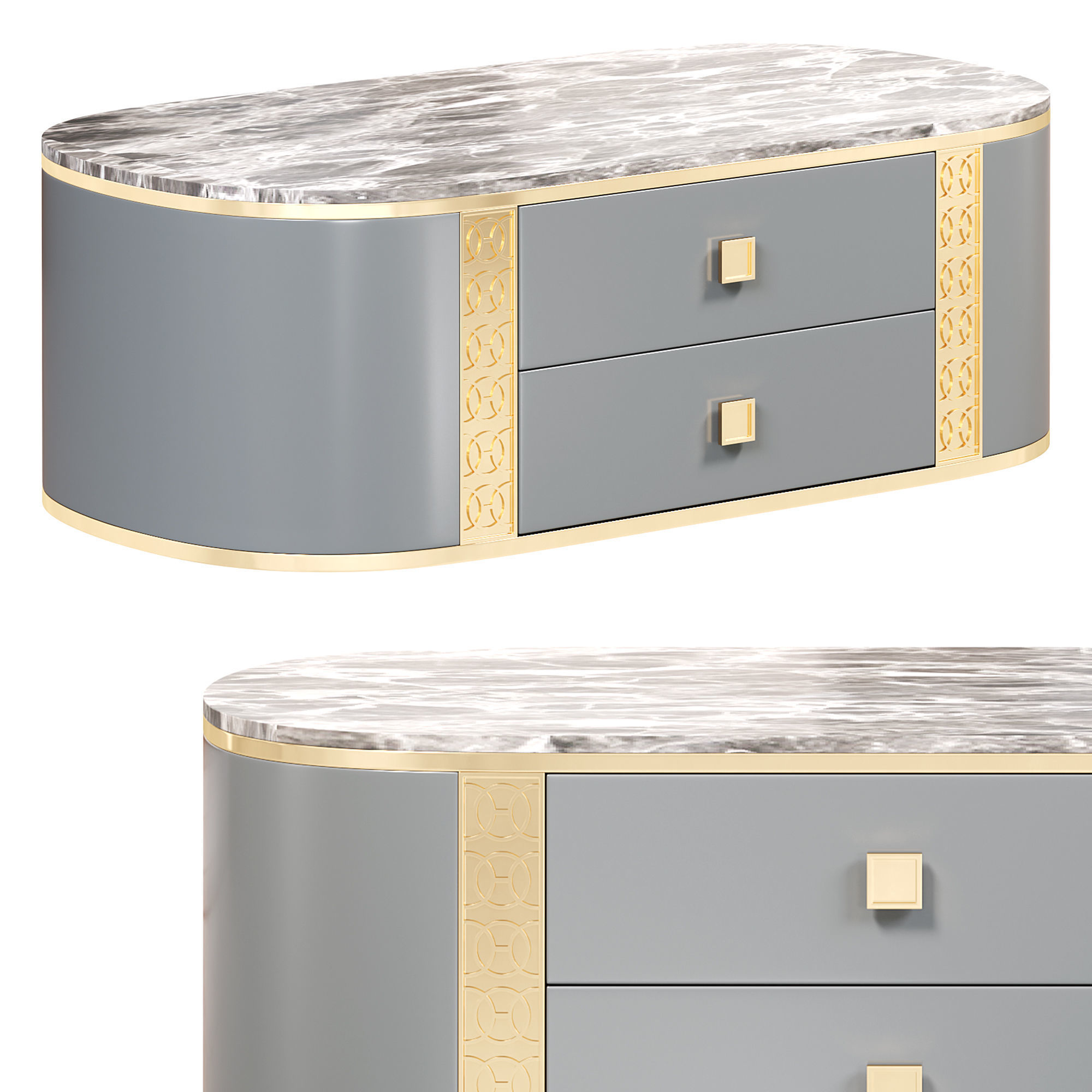 512 modern oval coffee table 3D model_2