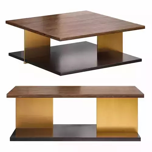 industrial black walnut square pedestal coffee table by homary