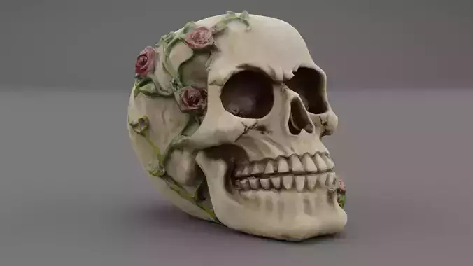 Skull with roses
