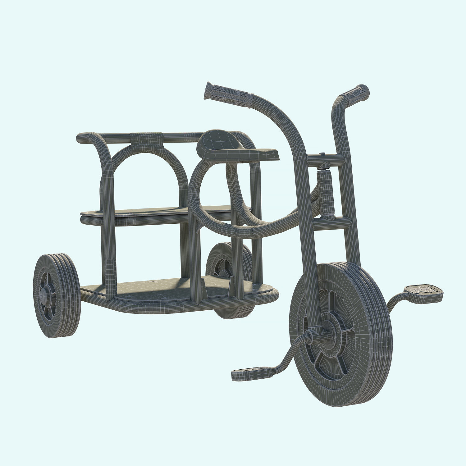 Weplay Tuk Tuk Kid Bicycle Children bike 3D model_7