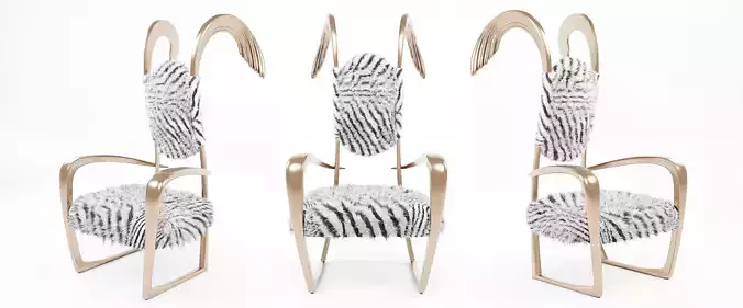 Wing Armchair Low-poly 3D model