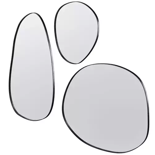 NAVONE BLACKENED BRASS WALL MIRROR by cb2 3D model