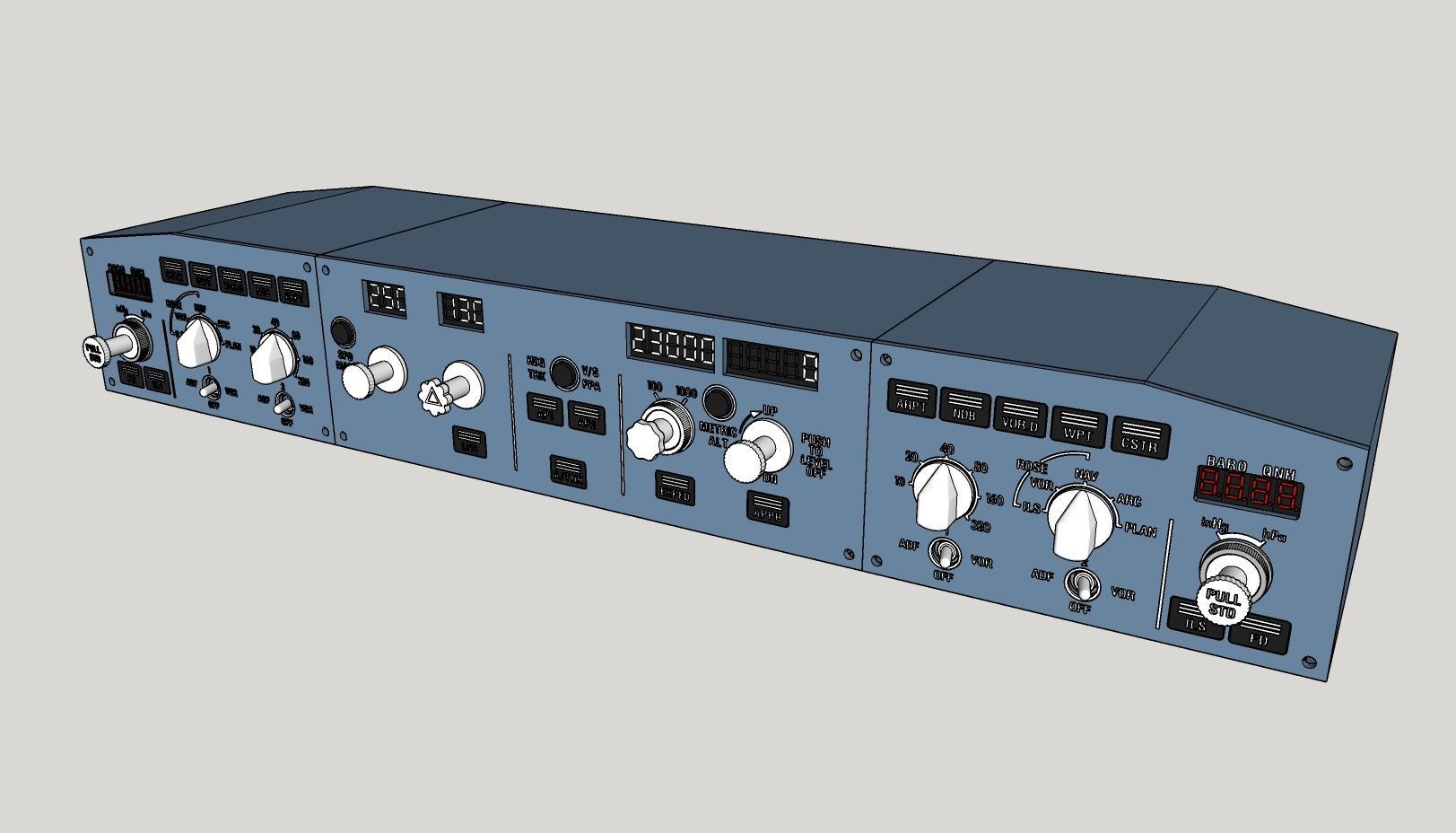 A320 or A330 FCU and EFIS panel 3D print model_1