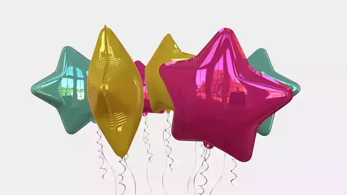 Helium Balloons Star 3D model