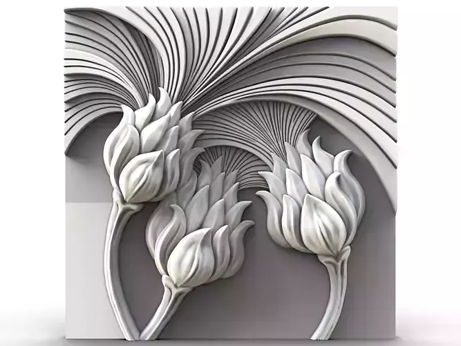 3D Model STL File for CNC Router Laser And 3D Printer Flowers 1 3D print model