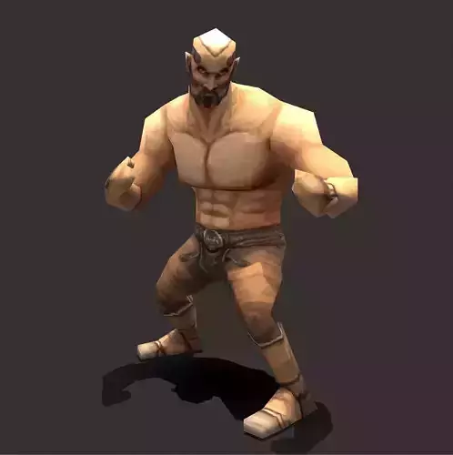 Super lowpoly hand painted Fantasy Warrior Low-poly 3D model