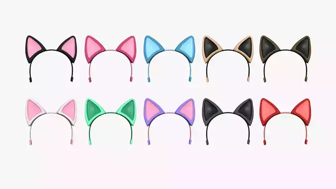 10 Furry Ears Tiara B Collection - Headband Character Design 