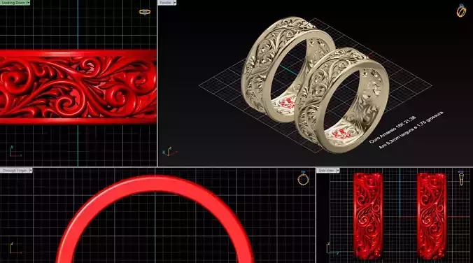 alianca ring arabesco louis xvi gold luxo 3D print model