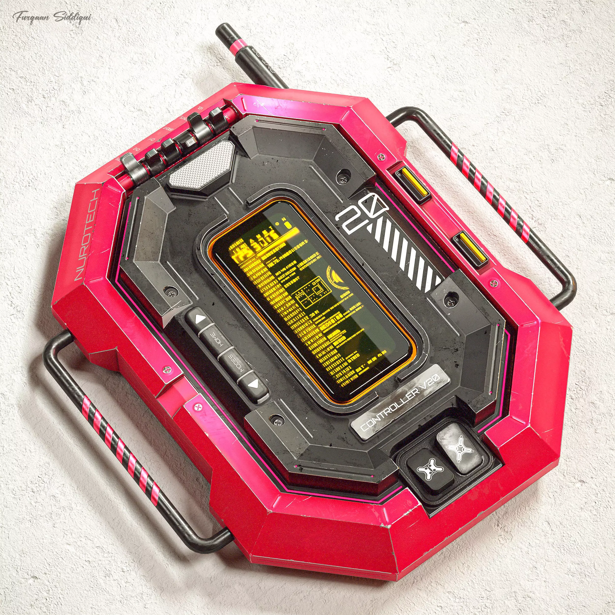 Sci-fi Controller V20 PBR Low-poly 3D model_0