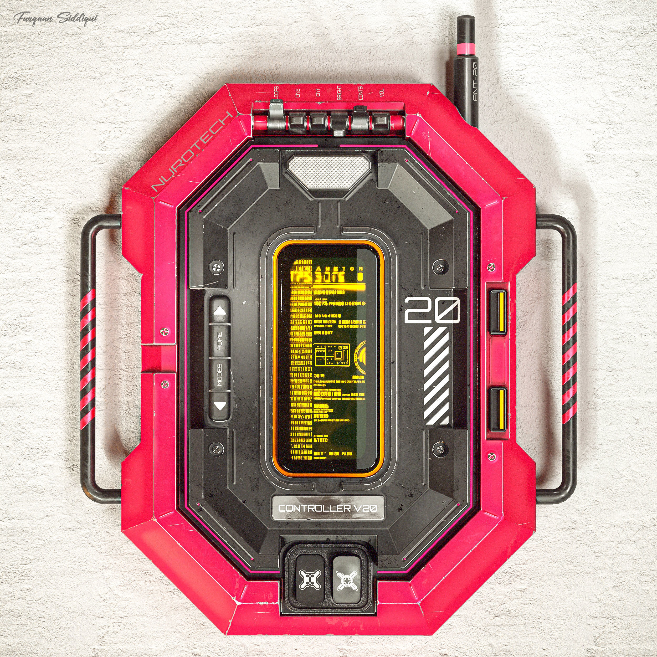 Sci-fi Controller V20 PBR Low-poly 3D model_6