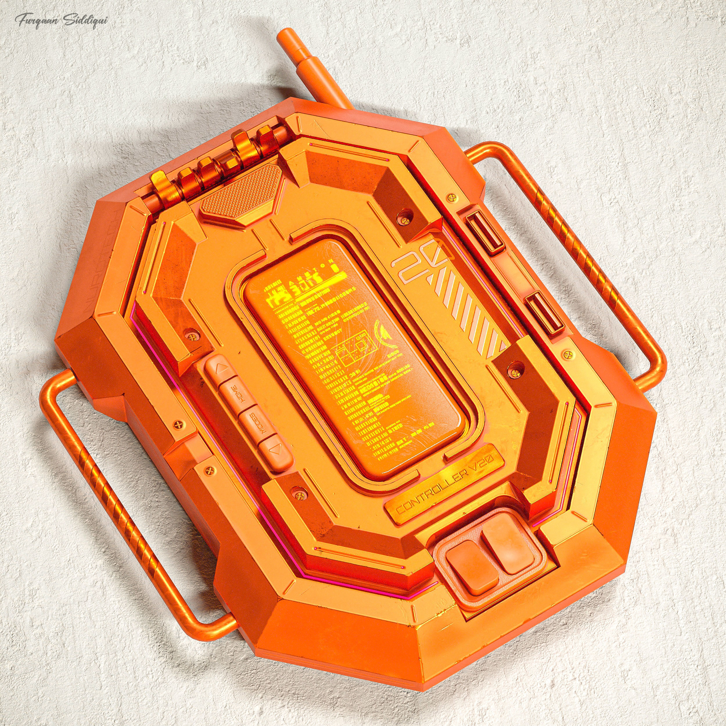 Sci-fi Controller V20 PBR Low-poly 3D model_11