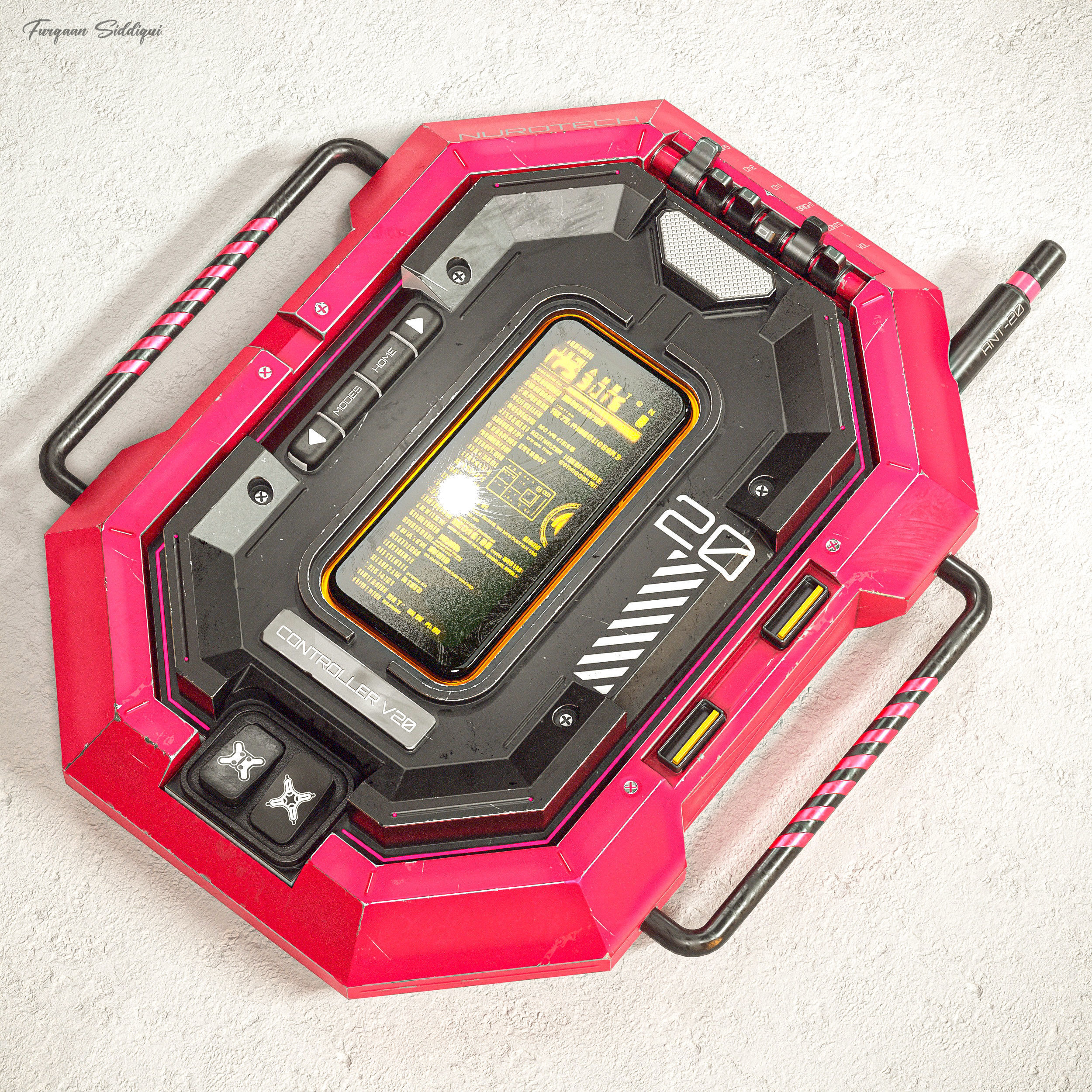 Sci-fi Controller V20 PBR Low-poly 3D model_2