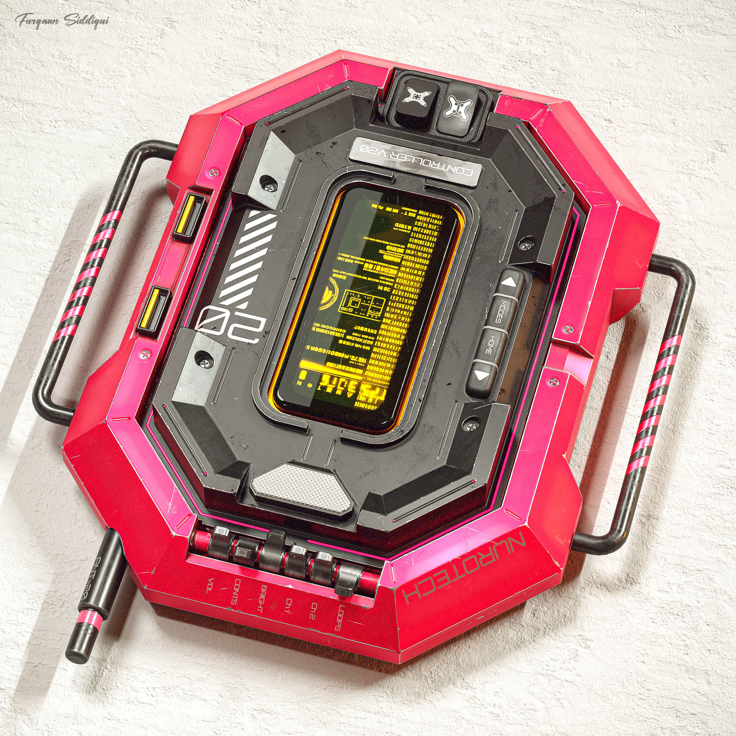 Sci-fi Controller V20 PBR Low-poly 3D model_7