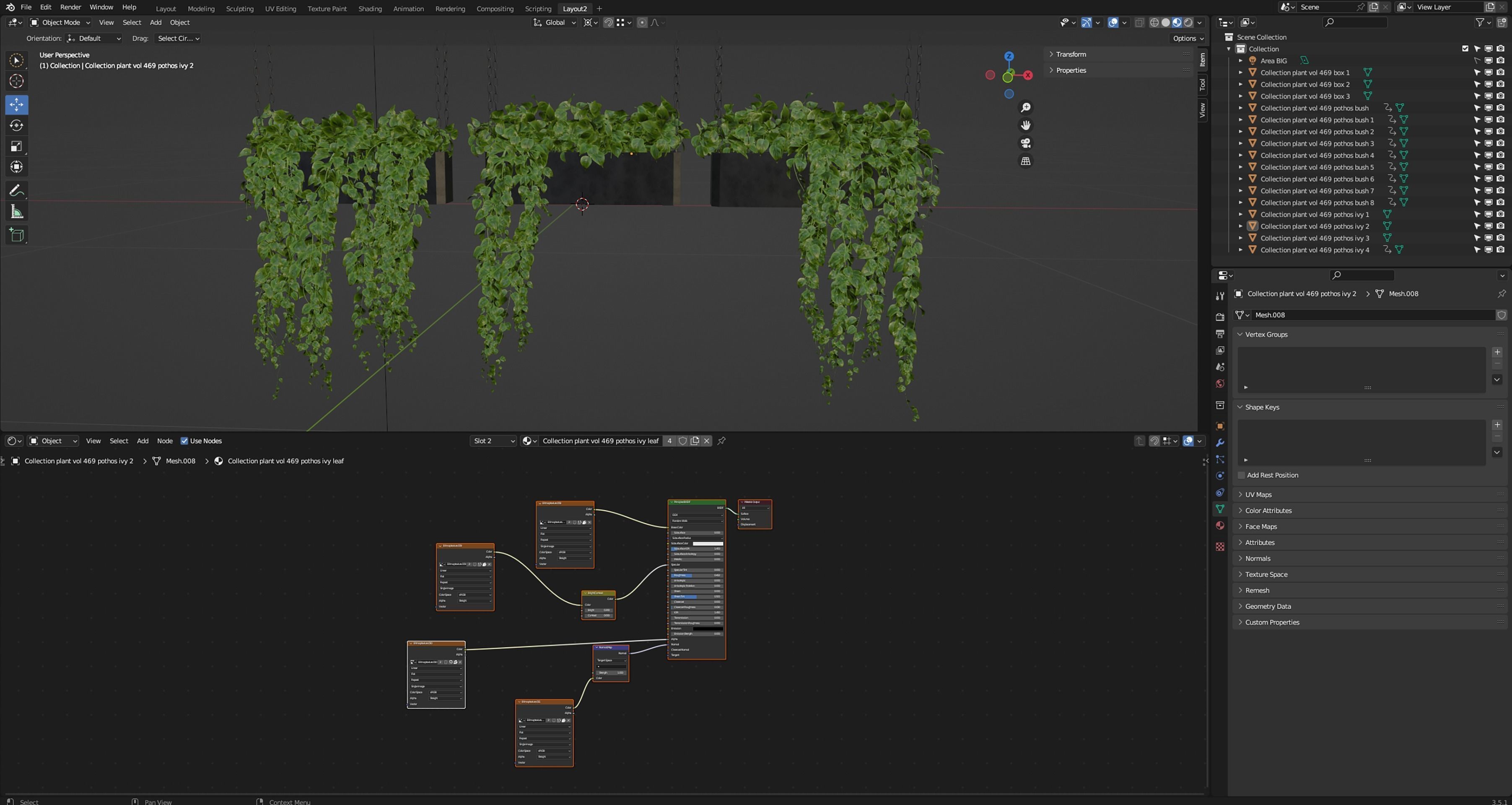Collection plant vol 469 - blender model  3D model_6