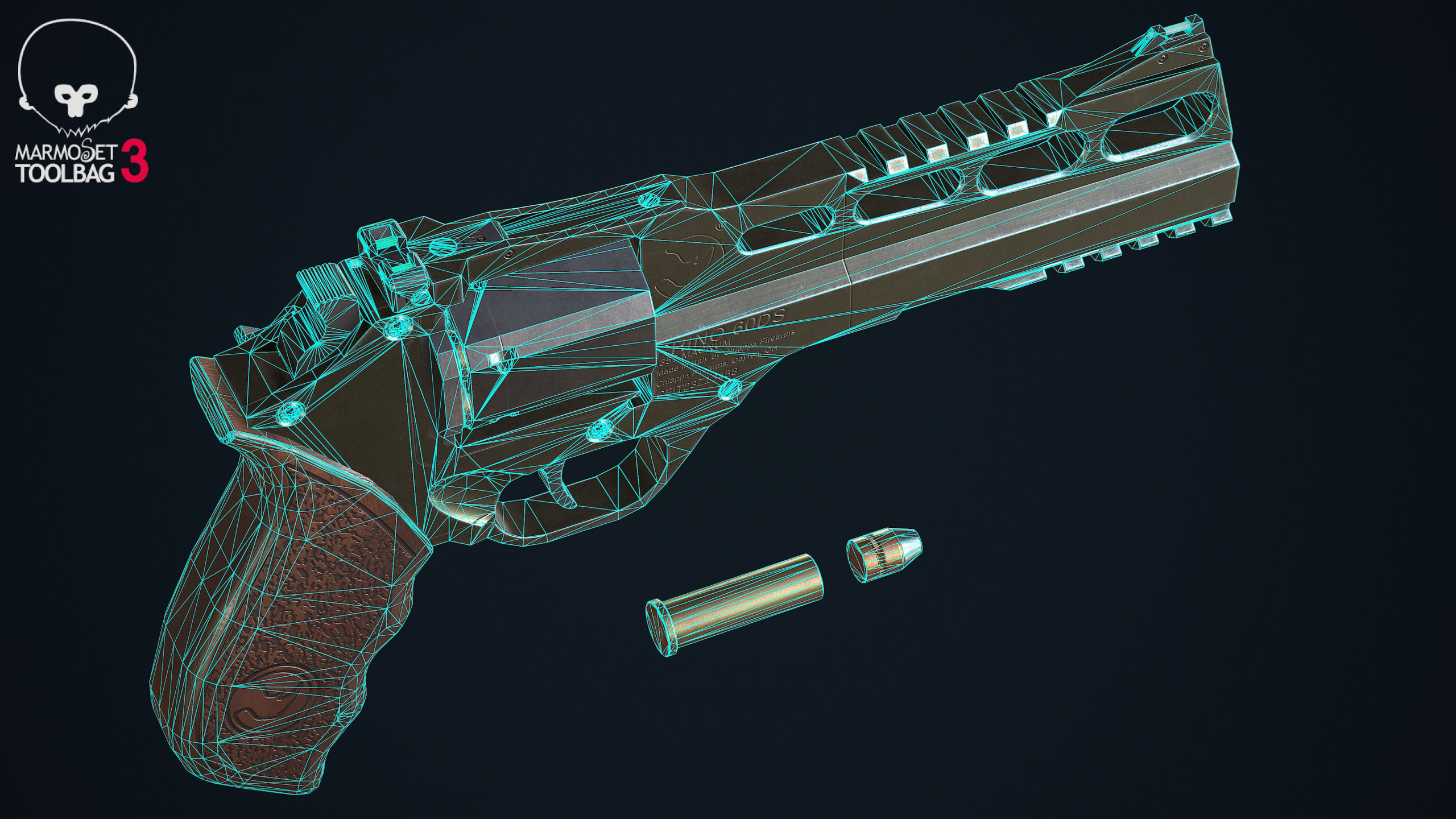 Rhino 60DS Revolver Low-poly 3D model_9