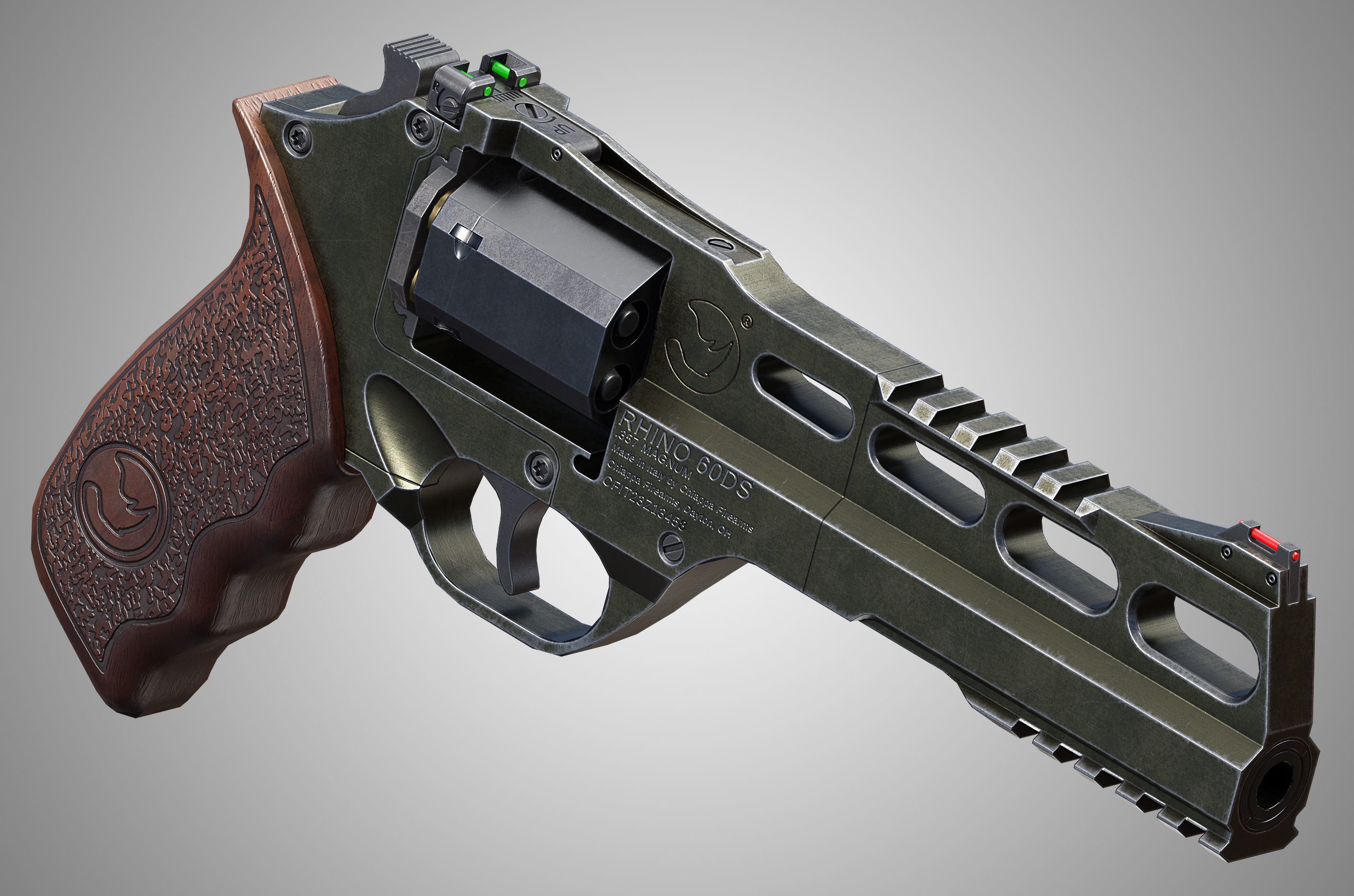 Rhino 60DS Revolver Low-poly 3D model_3