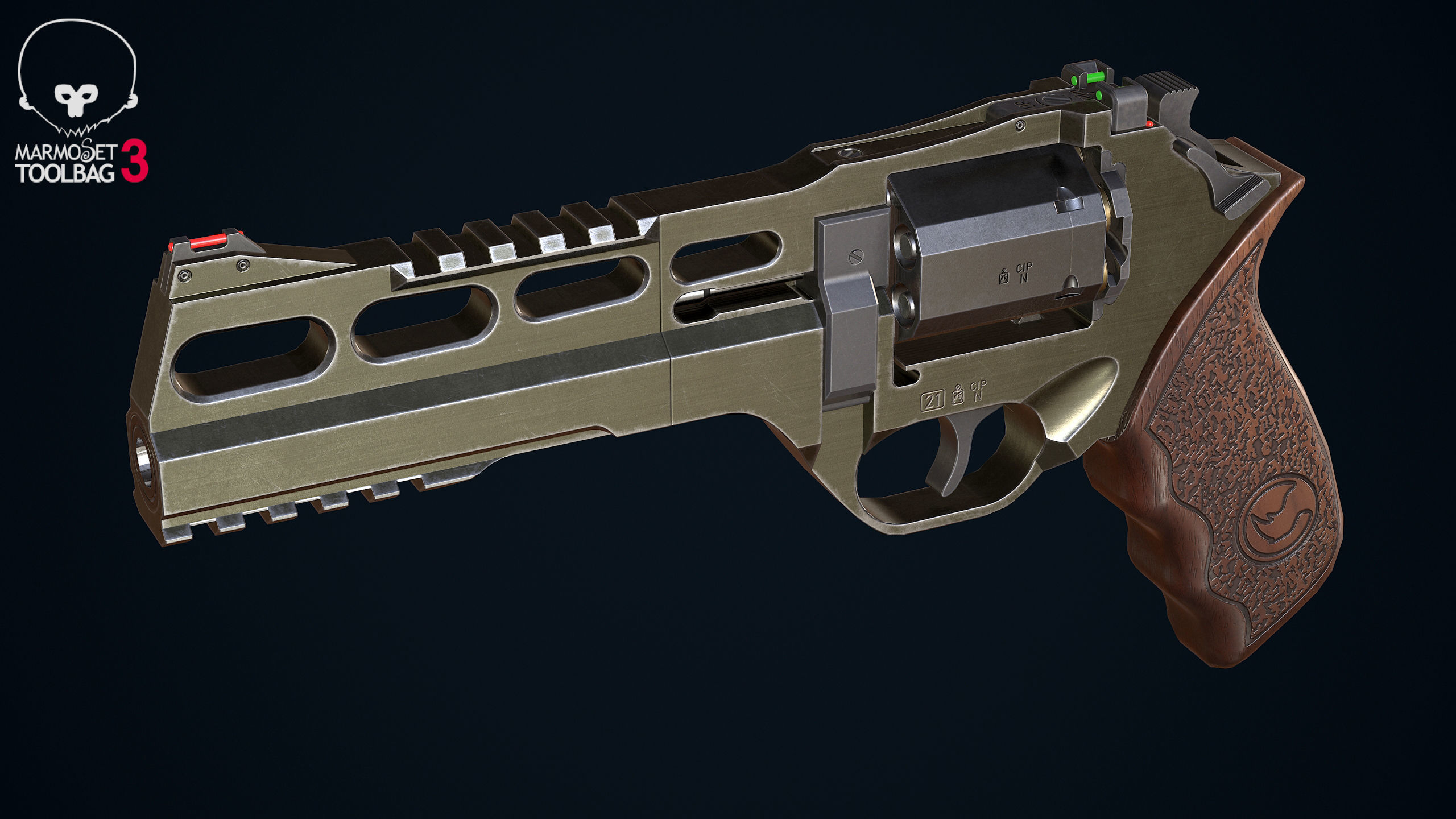 Rhino 60DS Revolver Low-poly 3D model_6