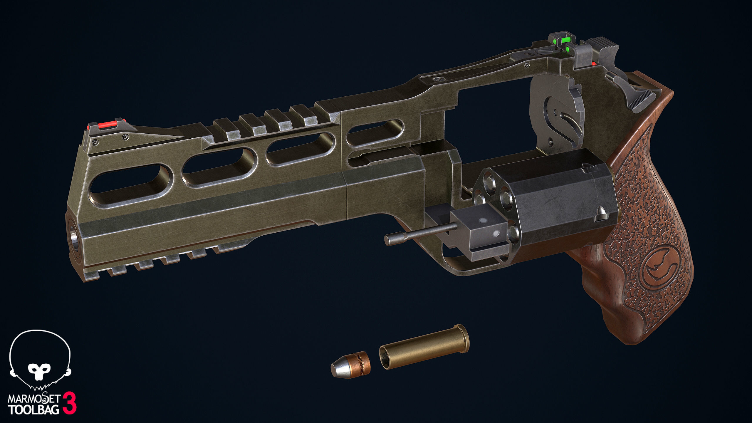 Rhino 60DS Revolver Low-poly 3D model_10