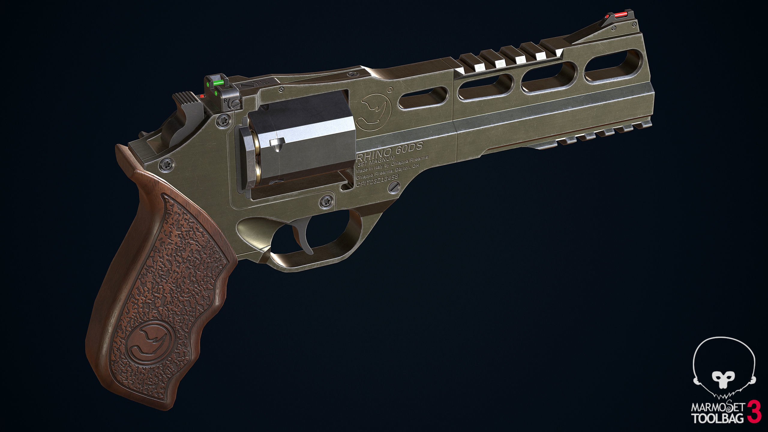 Rhino 60DS Revolver Low-poly 3D model_7