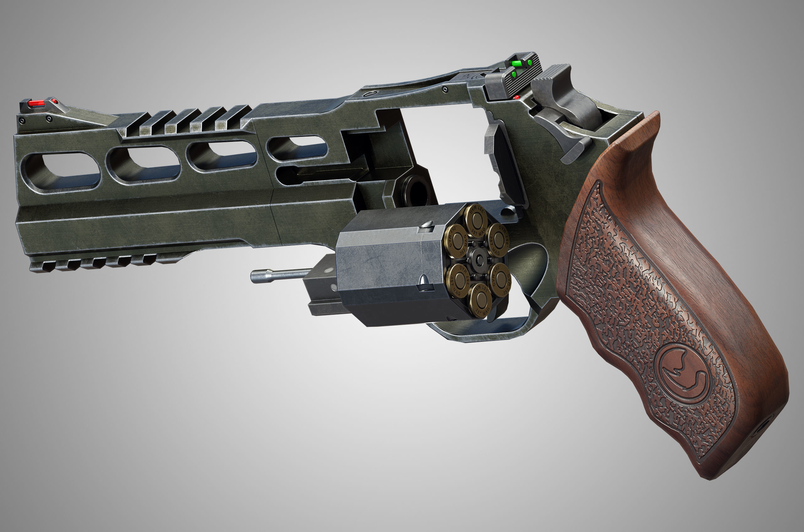 Rhino 60DS Revolver Low-poly 3D model_2