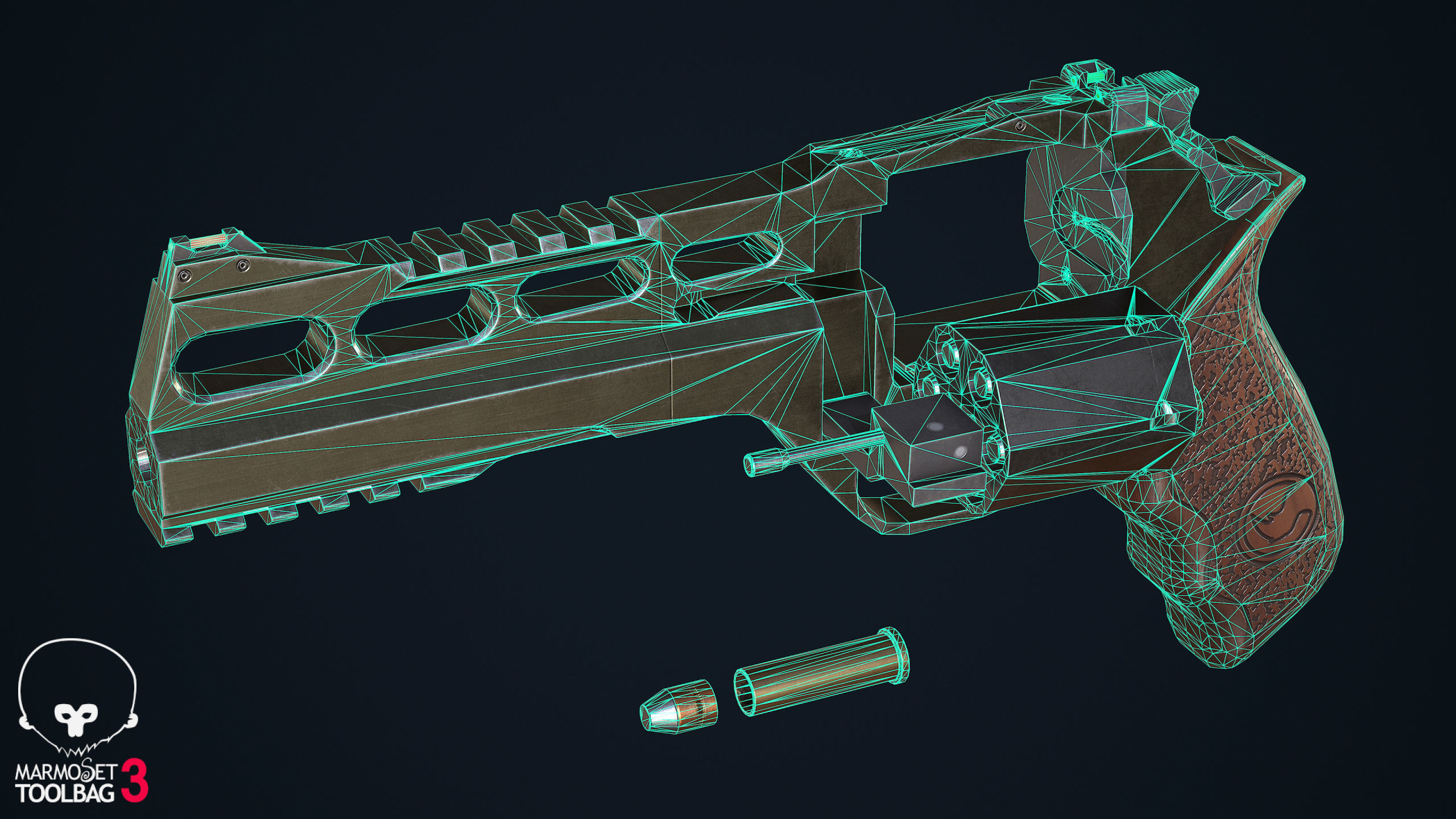 Rhino 60DS Revolver Low-poly 3D model_11