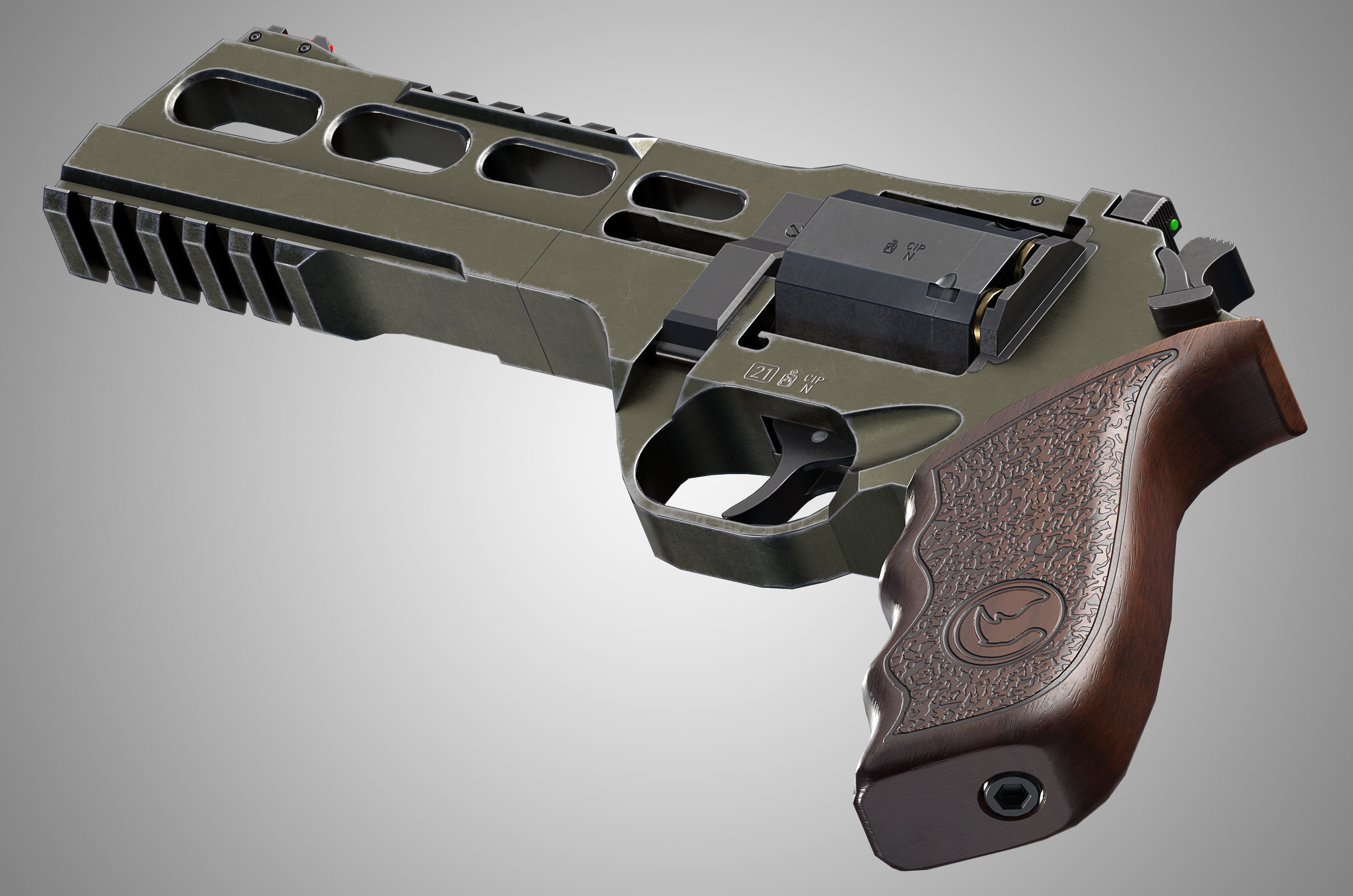 Rhino 60DS Revolver Low-poly 3D model_5